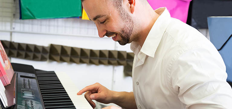 man playing the piano